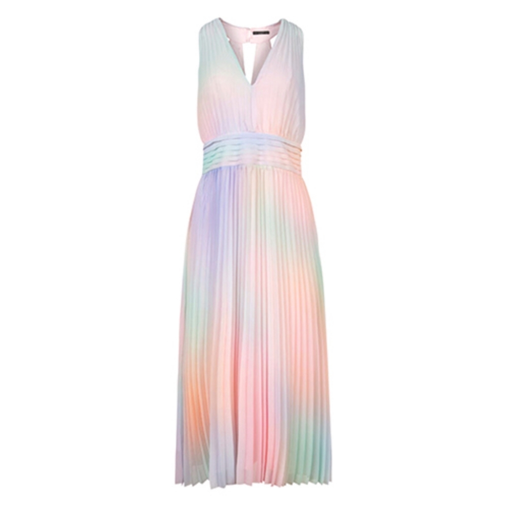 Guess Jennifer Lopez Hind Pleated Maxi Dress S Brand New with Tags